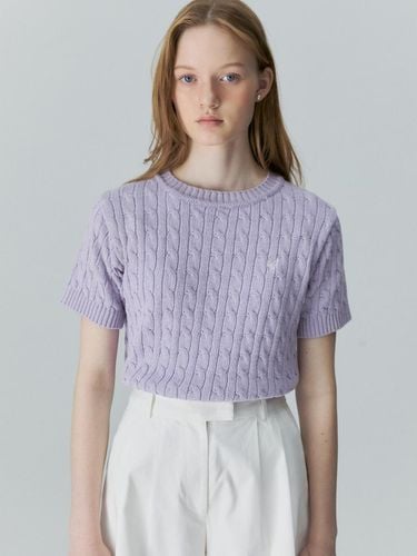 Half Sleeve Cable Knit Top - DEPOUND - Modalova