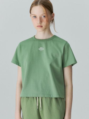 Slightly Cropped T-shirt - Green - DEPOUND - Modalova