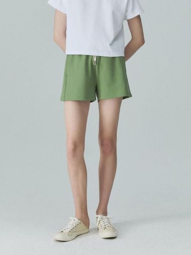 Banded Sweat Shorts - Green - DEPOUND - Modalova