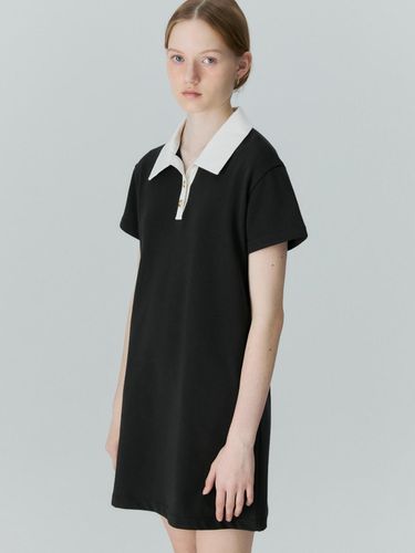 Collared Mini Dress - Black - DEPOUND - Modalova