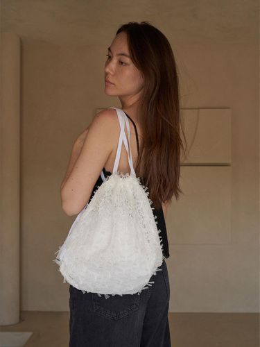 Spring Bow Backpack_White - KWANI - Modalova