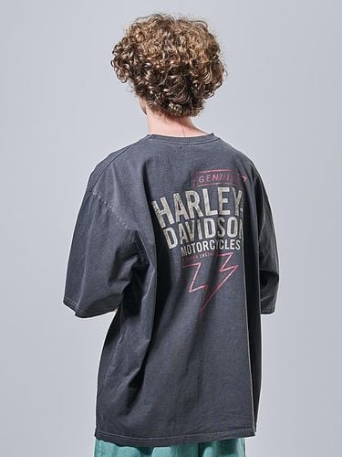 Bike Thunder Vintage Oversized T-shirt_Charcaol - OTHERFITS - Modalova