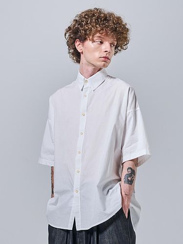 Oversized Oxford Collar Short Sleeve Shirt - OTHERFITS - Modalova