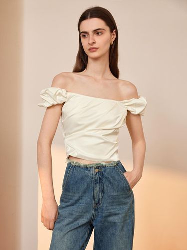 Bud Sleeve Crop Top - yyiam - Modalova