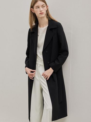 Belted Trench Coat - Black - hyyk - Modalova