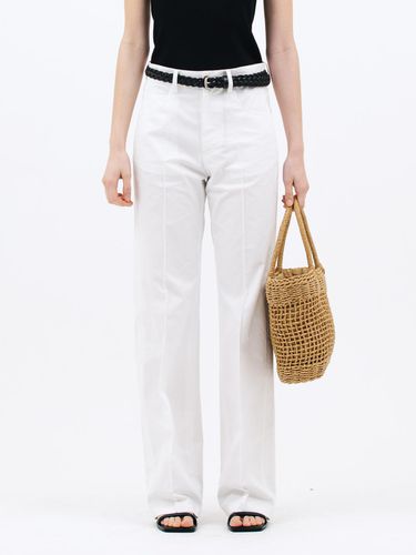 Pin Tuck Cotton Pants_White - Jun by Jun k. - Modalova