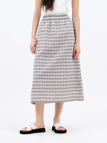 Check Midi Skirt_Brown - Jun by Jun k. - Modalova