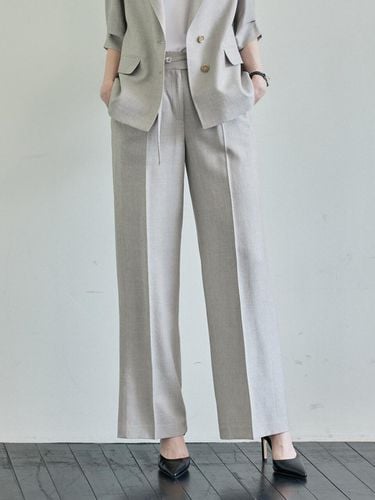 Slim Wide Natural Slacks_Melange Beige - hyyk - Modalova