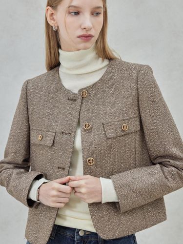 Wool Classic Tweed Jacket - Brown - hyyk - Modalova