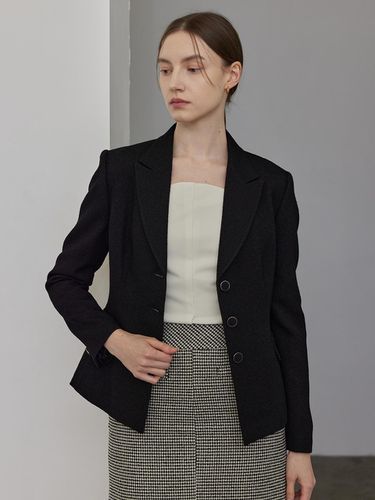 Button Tailored Slim Jacket - Black - hyyk - Modalova