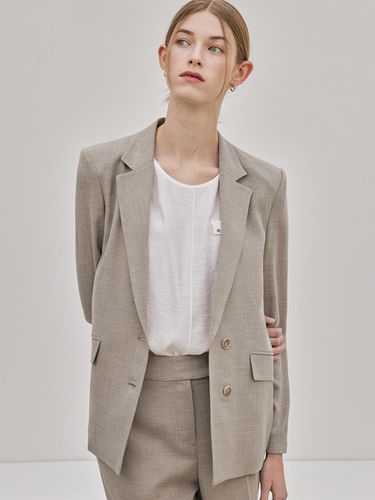 Signature Slim Classic Jacket - Melange Beige - hyyk - Modalova