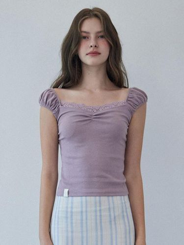 Dahlia Shirring T-shirt_Light Purple - HAINT - Modalova