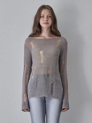 Bohemian Loose Knit Top_Gray - HAINT - Modalova