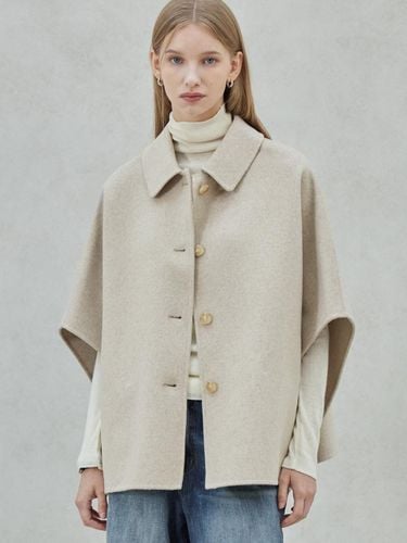 Handmade Cashmere Cape Coat - Light Beige - hyyk - Modalova