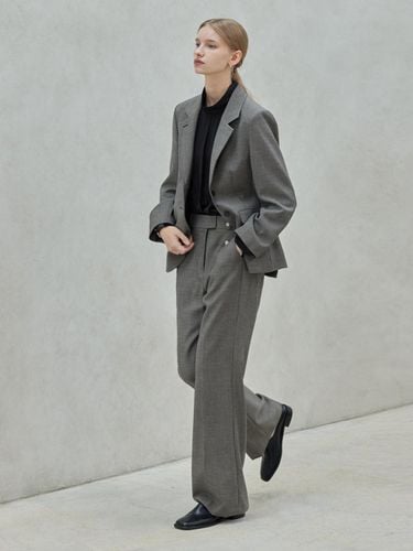 Slim Wide Soft Trouser - Melange Gray - hyyk - Modalova