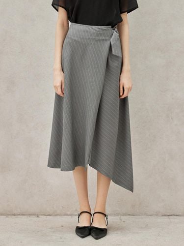 Striped Flare Skirt - Melange Gray - hyyk - Modalova