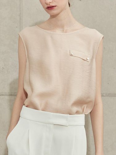 Modal Sleeveless Blouse - Beige - hyyk - Modalova