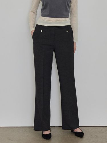 Slim Wide Soft Trouser - Deep Charcoal - hyyk - Modalova