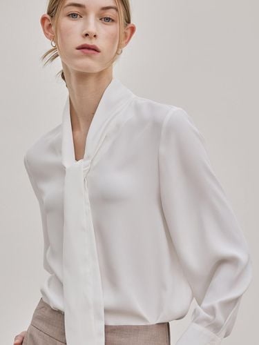 Silky Strap Tie Blouse - White - hyyk - Modalova