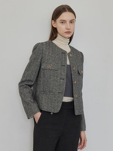 Wool Classic Tweed Jacket - Gray - hyyk - Modalova