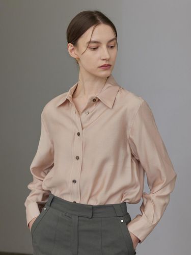 Modal Shirt Blouse - Pink Beige - hyyk - Modalova