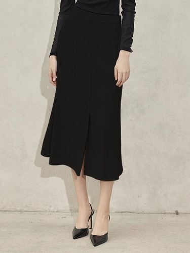 Slit Flare Midi Skirt - Black - hyyk - Modalova