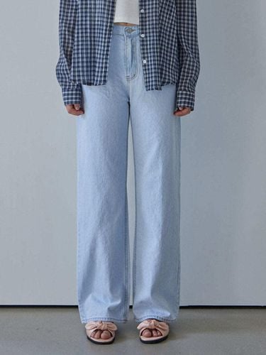 Daria Long Wide Denim Pants_Light Blue - HAINT - Modalova