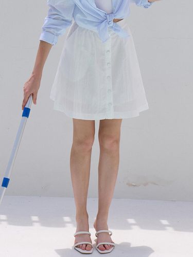 Button Flare Skirt_White - JOORTI - Modalova