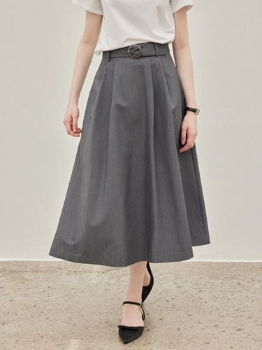 Belted Pocket Skirt - Gray - hyyk - Modalova