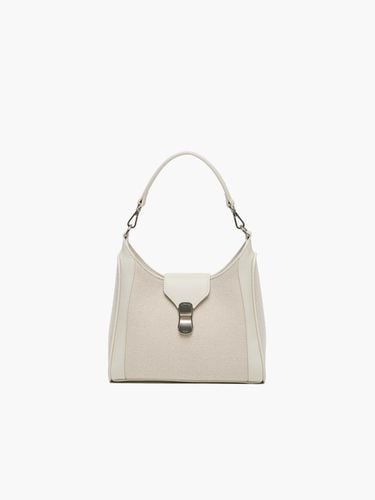 Mezzo Canvas Tote Bag_White - ELEGANCE PARIS - Modalova