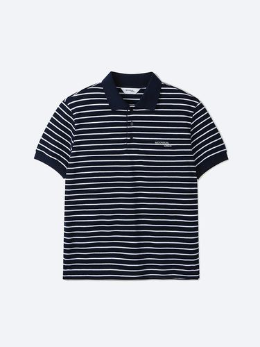 M.C Stripe PK Half Shirt_Navy - MOONSUN - Modalova