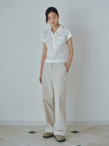 Flap Cotton Wide Pants - URAGO - Modalova