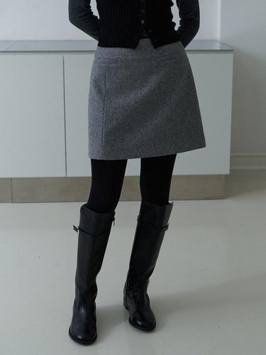 Check Wool Mini Skirt - URAGO - Modalova