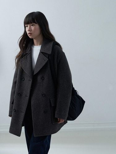 Melange Wool Peacoat - URAGO - Modalova