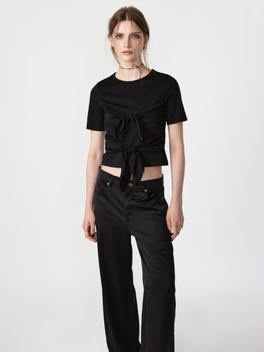 Knotted Slim T-Shirt (Black) - EAN JO - Modalova