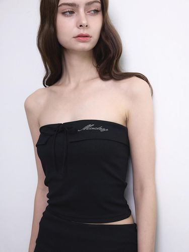 Ruster Ribbed Tube Top - Black - Madey - Modalova