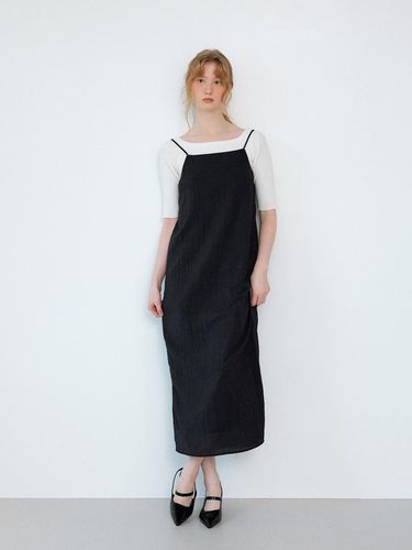 Wrinkle Slip Long Dress_Black - sisterhood - Modalova