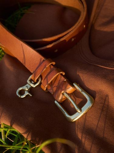 Saalty Leather Belt_Brown - oursaalty - Modalova