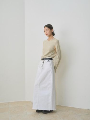 White Jean Maxi Skirt - oursaalty - Modalova