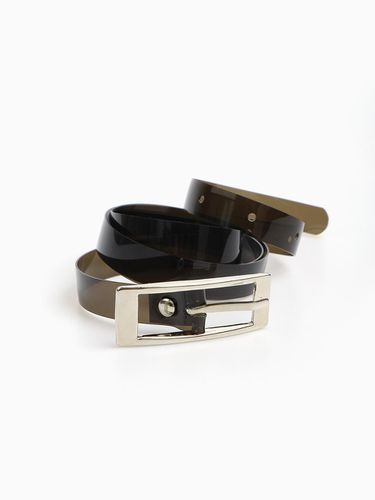 Square Pvc Belt_Clear Black - charmeeze - Modalova