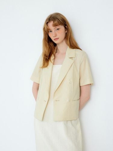 Tailored Double Short Sleeve Jacket_Beige - sisterhood - Modalova