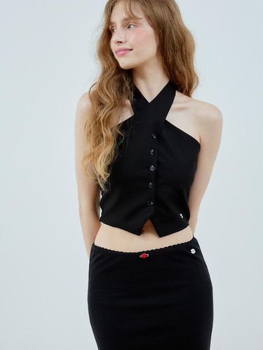 Linen Halter Vest_Black - HHIPS - Modalova