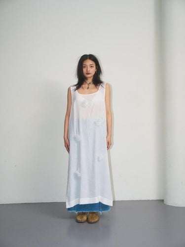 Flower Layer Long Dress_White - oursaalty - Modalova