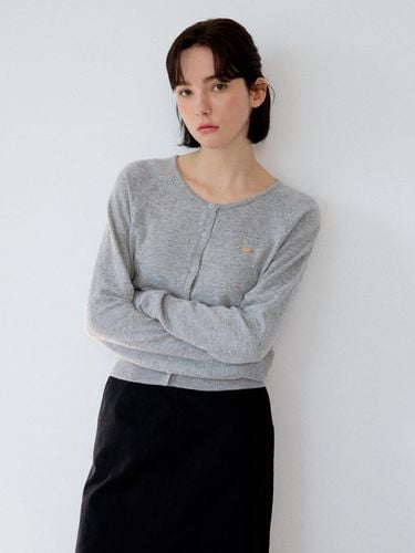 Cashmere Round Neck Cardigan_Gray - sisterhood - Modalova