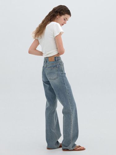 Heart Pocket Denim Pants - FLOWOOM - Modalova