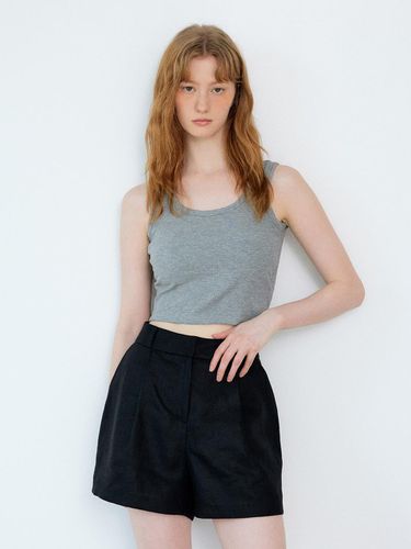 Cap Included Crop Sleeveless Top_Gray - sisterhood - Modalova