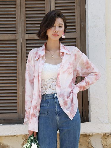 Pink Printed Loose Shirt - LANGSON - Modalova