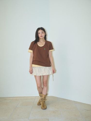 Frilly Mini Skirt_Beige - oursaalty - Modalova