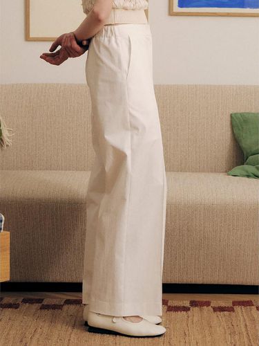 Cotton Semi Wide Pants_White - kotelo - Modalova