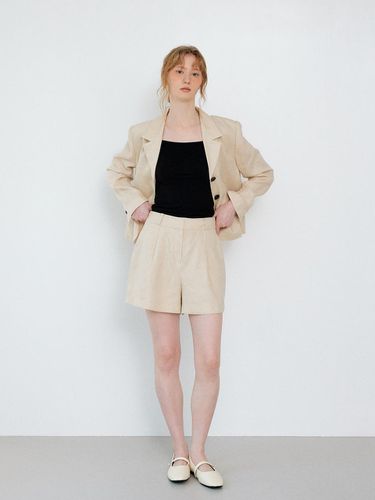 Basic Linen Short Pants_Beige - sisterhood - Modalova